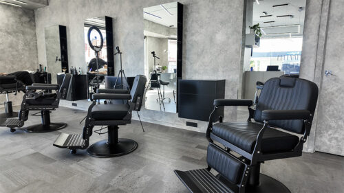 Image of barber shop and seats